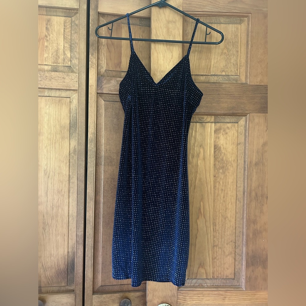 Windsor Black Mini Dress with Silver Accents